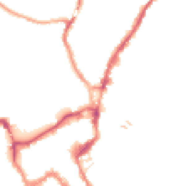 Night-time road noise heatmap for SY1 1PA