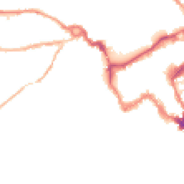 Night-time road noise heatmap for SY1 1RJ