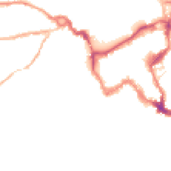 Night-time road noise heatmap for SY1 1RQ