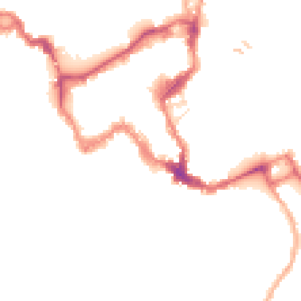 Night-time road noise heatmap for SY1 1SP