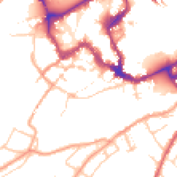 Daytime road noise heatmap for SY1 1TE