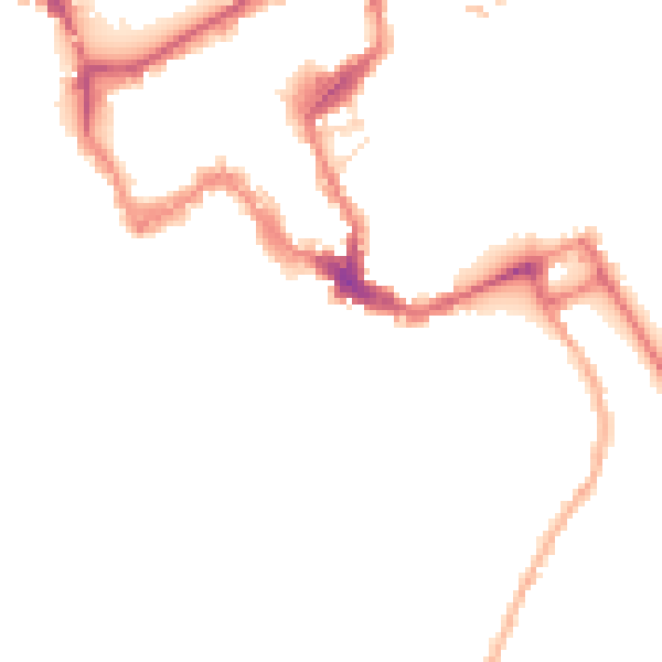 Night-time road noise heatmap for SY1 1TX