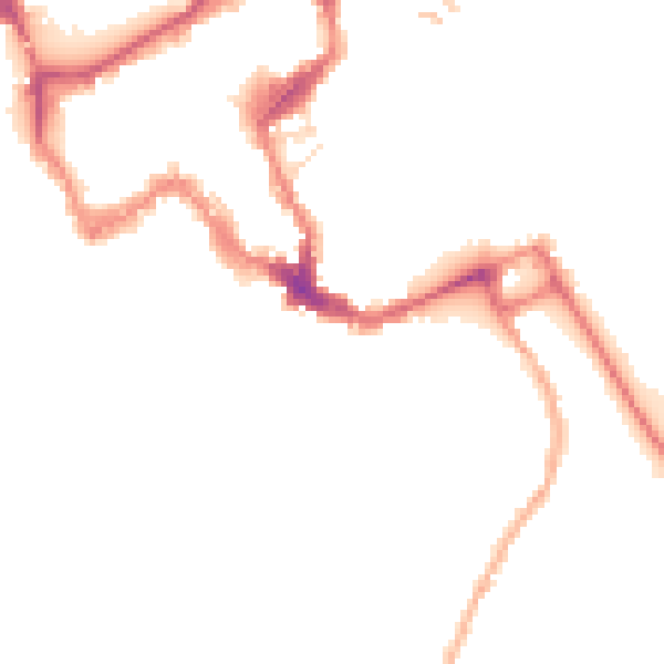 Night-time road noise heatmap for SY1 1TZ