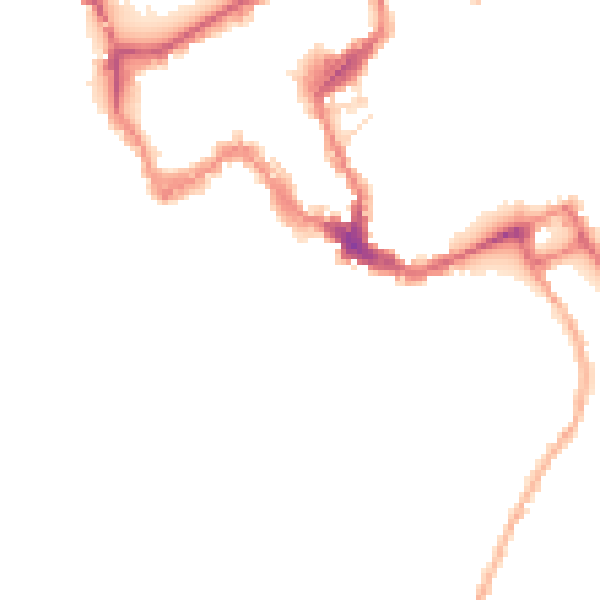 Night-time road noise heatmap for SY1 1UE