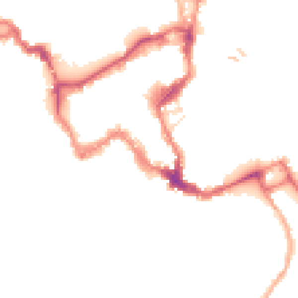 Night-time road noise heatmap for SY1 1UR