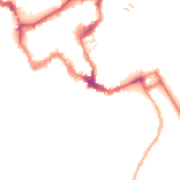 Night-time road noise heatmap for SY1 1XA