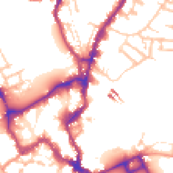 Daytime road noise heatmap for SY1 2AB
