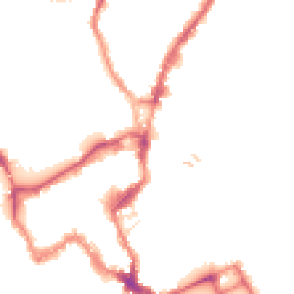 Night-time road noise heatmap for SY1 2AB