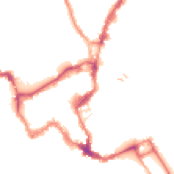 Night-time road noise heatmap for SY1 2AJ