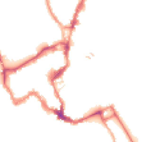 Night-time road noise heatmap for SY1 2AU
