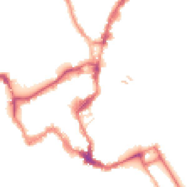 Night-time road noise heatmap for SY1 2AZ