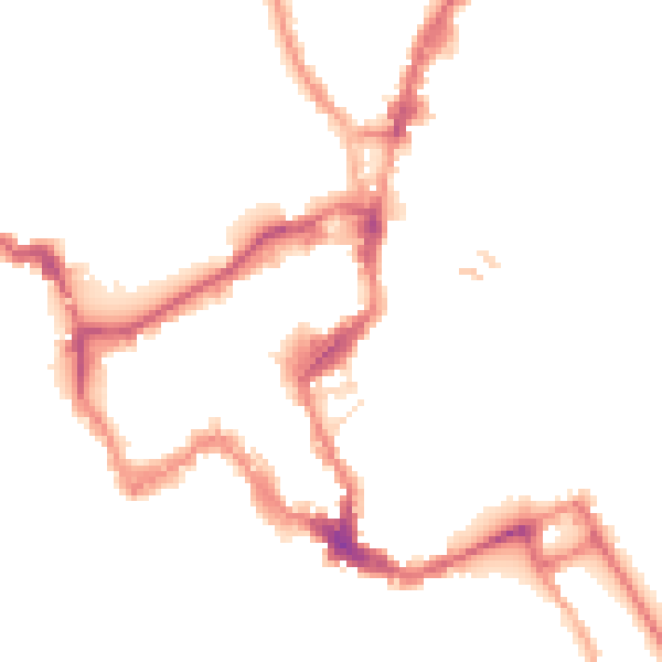 Night-time road noise heatmap for SY1 2BB