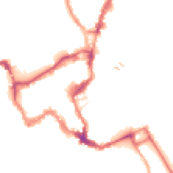 Night-time road noise heatmap for SY1 2BQ