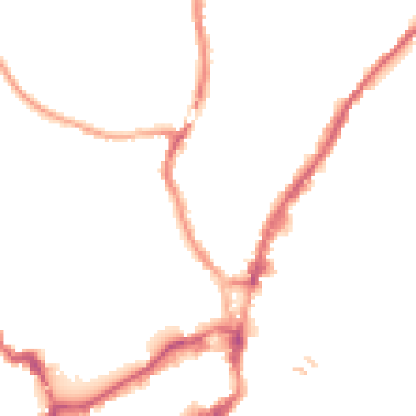 Night-time road noise heatmap for SY1 2DH