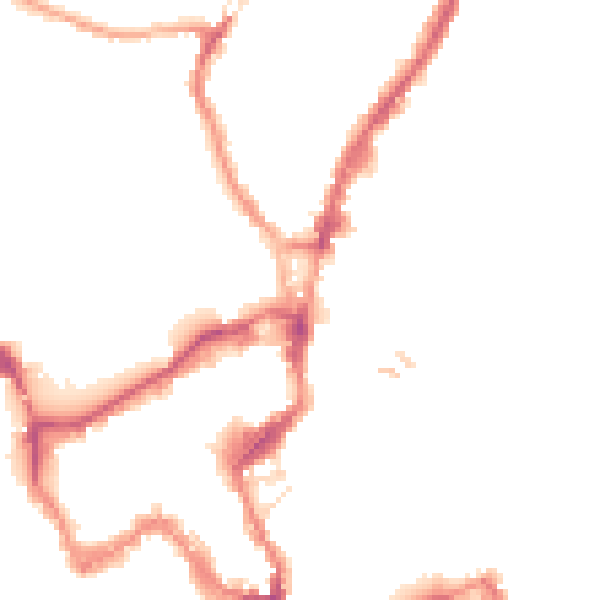 Night-time road noise heatmap for SY1 2DJ