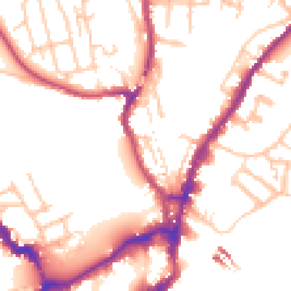 Daytime road noise heatmap for SY1 2DL