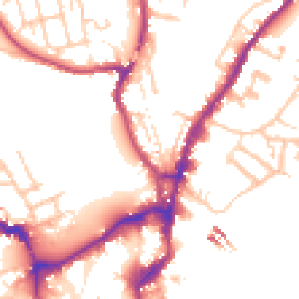 Daytime road noise heatmap for SY1 2DS