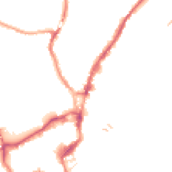 Night-time road noise heatmap for SY1 2EE
