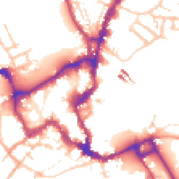 Daytime road noise heatmap for SY1 2EF