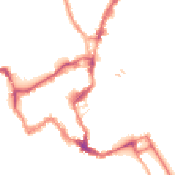 Night-time road noise heatmap for SY1 2EF