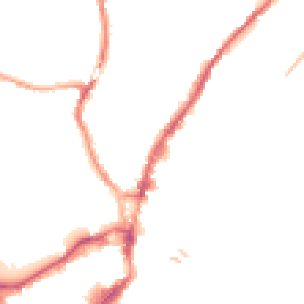 Night-time road noise heatmap for SY1 2EH