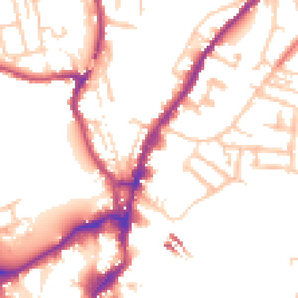 Daytime road noise heatmap for SY1 2EJ