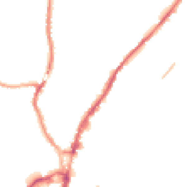 Night-time road noise heatmap for SY1 2ET