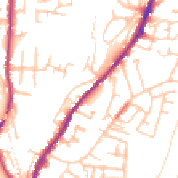 Daytime road noise heatmap for SY1 2HA