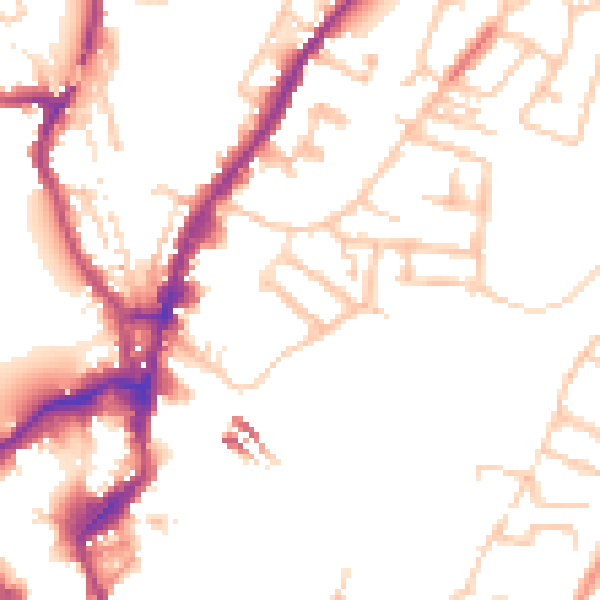 Daytime road noise heatmap for SY1 2HT