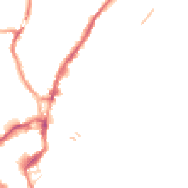 Night-time road noise heatmap for SY1 2HT