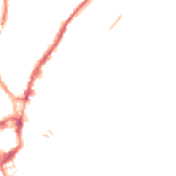 Night-time road noise heatmap for SY1 2JQ