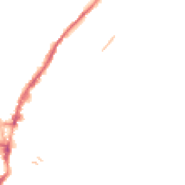 Night-time road noise heatmap for SY1 2LG