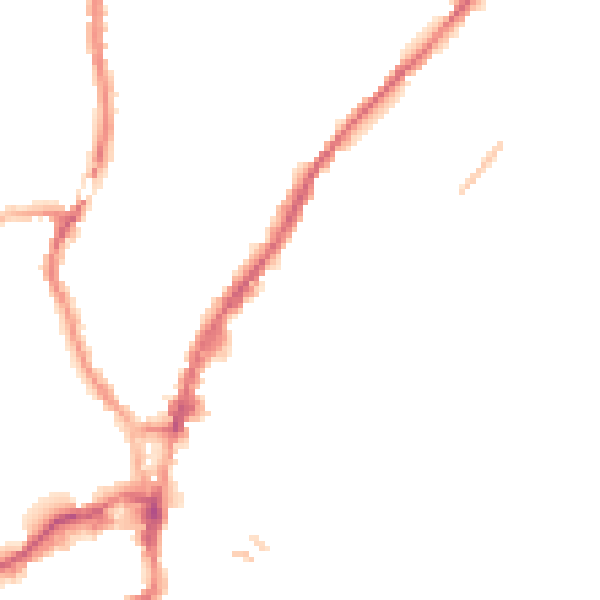 Night-time road noise heatmap for SY1 2LQ