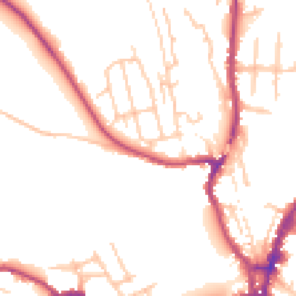 Daytime road noise heatmap for SY1 2LR