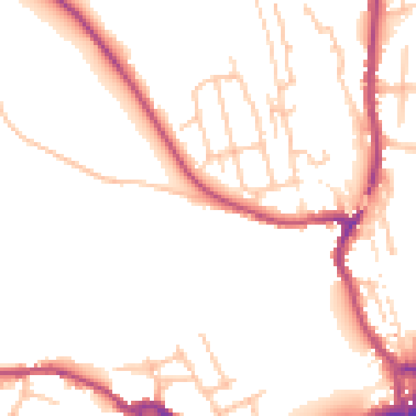 Daytime road noise heatmap for SY1 2LT