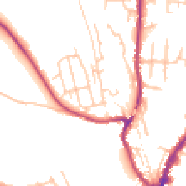Daytime road noise heatmap for SY1 2NN