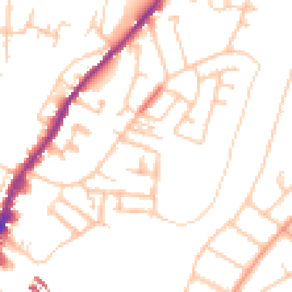Daytime road noise heatmap for SY1 2SD