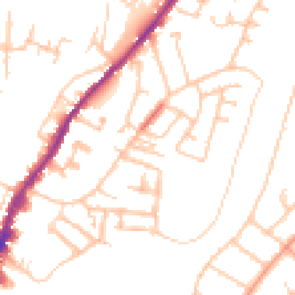 Daytime road noise heatmap for SY1 2SF