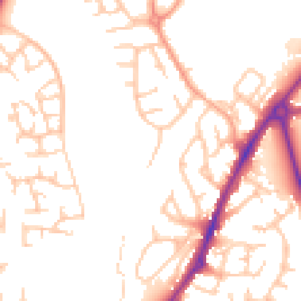 Daytime road noise heatmap for SY1 3BX
