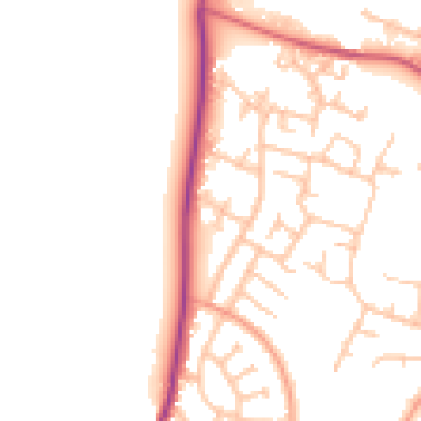Daytime road noise heatmap for SY1 3RP