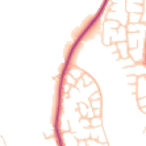 Daytime road noise heatmap for SY1 3XF