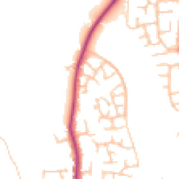 Daytime road noise heatmap for SY1 3XH