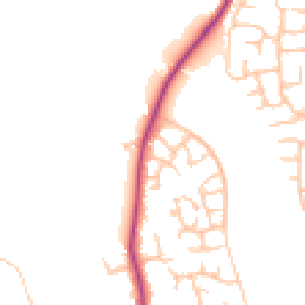 Daytime road noise heatmap for SY1 3XQ