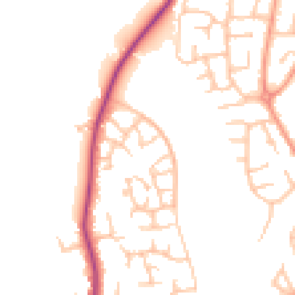 Daytime road noise heatmap for SY1 3XT