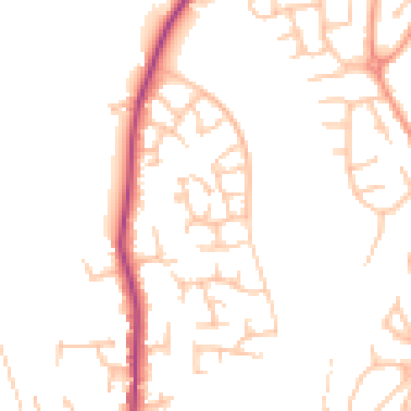 Daytime road noise heatmap for SY1 3XZ