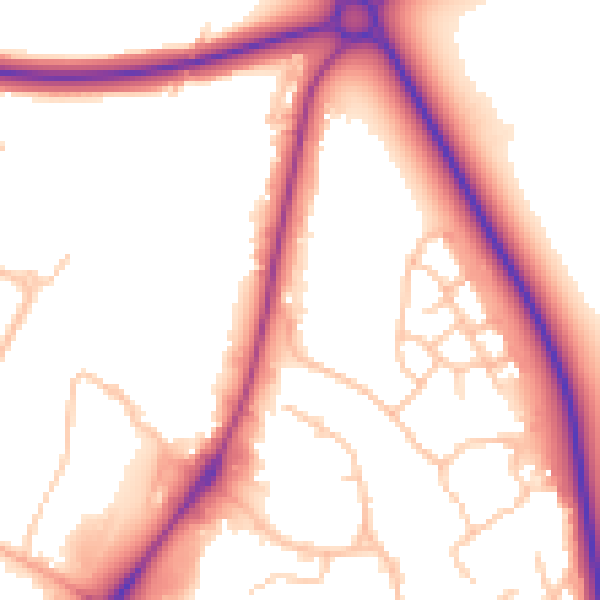 Daytime road noise heatmap for SY1 4AR