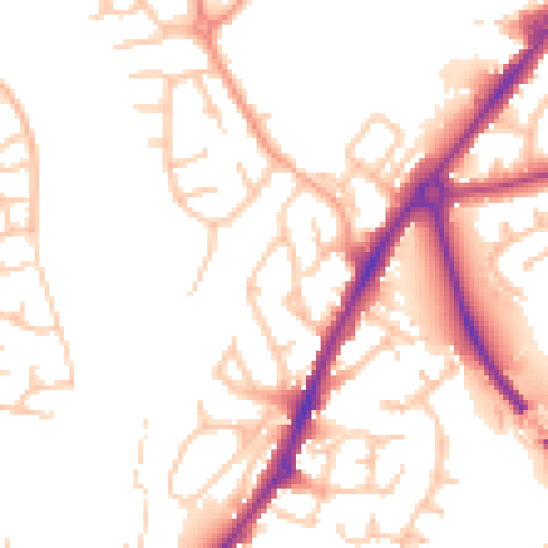 Daytime road noise heatmap for SY1 4BZ