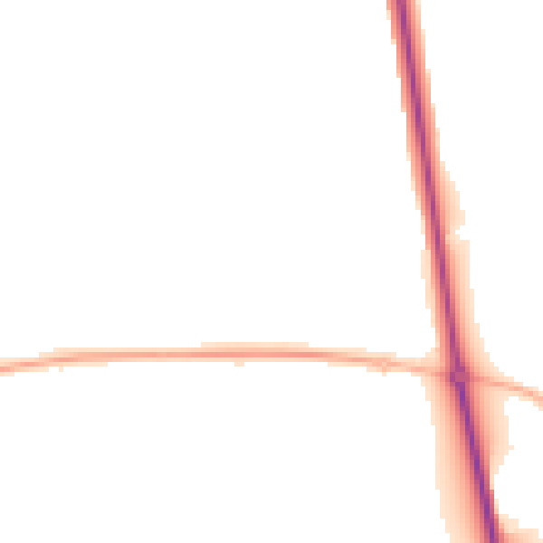 Night-time road noise heatmap for SY1 4QR