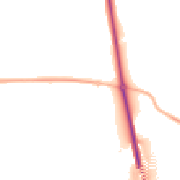 Night-time road noise heatmap for SY1 4SQ