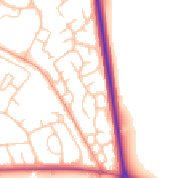 Daytime road noise heatmap for SY1 4TA
